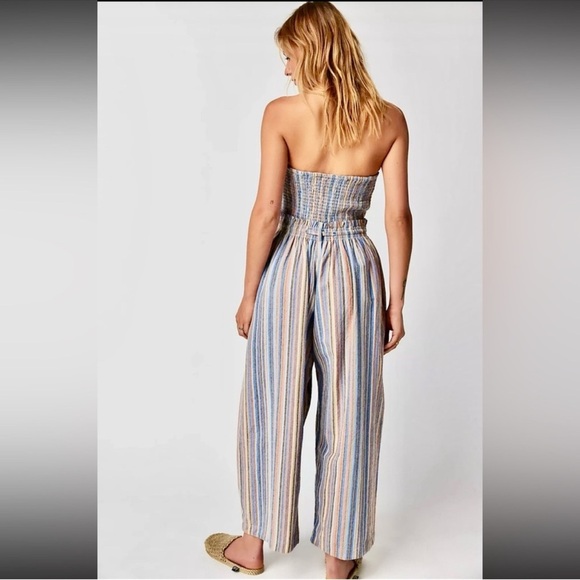 Free People Roaming Shores Strapless Striped Jumpsuit - Picture 3 of 12